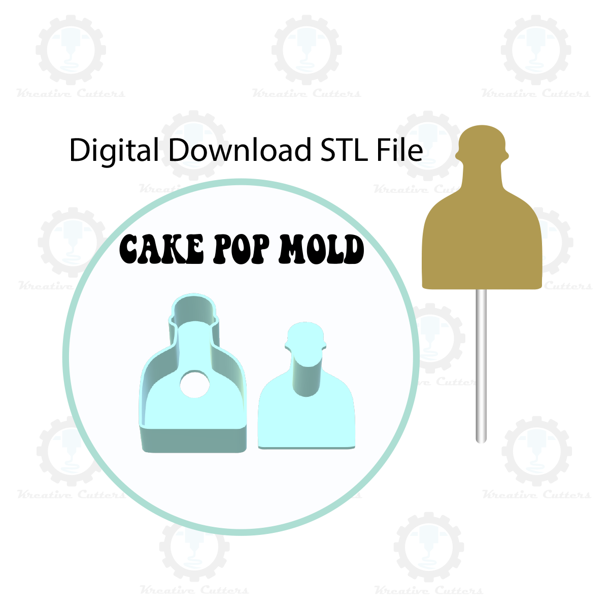 Patron Bottle Cake Pop Mold | Digital Download STL File