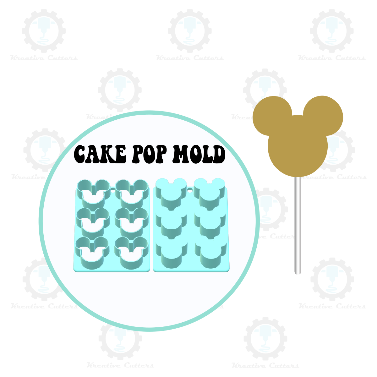 Mouse Cake Pop Mold | Deluxe Cutter, Popper, and Tray Option
