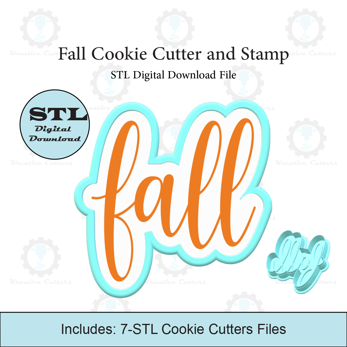 Fall Cookie Cutter with Stamp | STL File