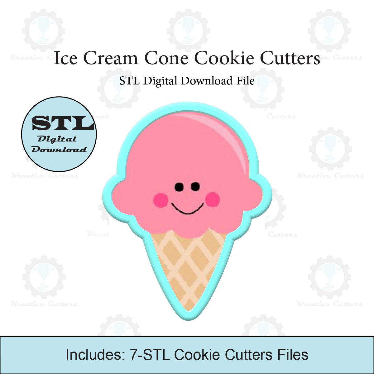 Ice Cream Cone Cookie Cutter | STL File