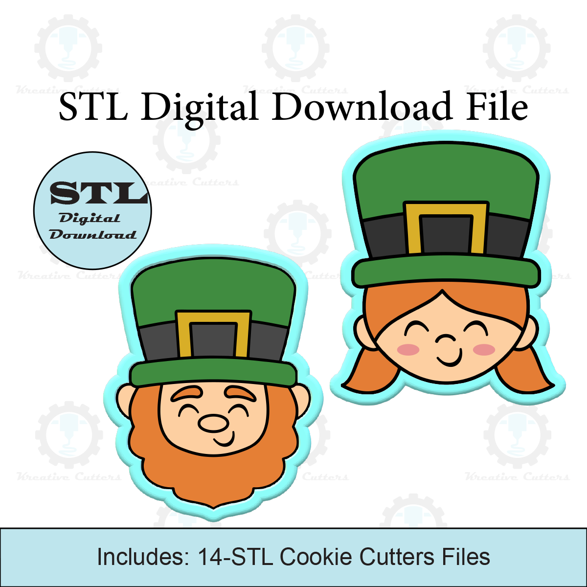 Leprechaun Couple Cookie Cutter | STL File