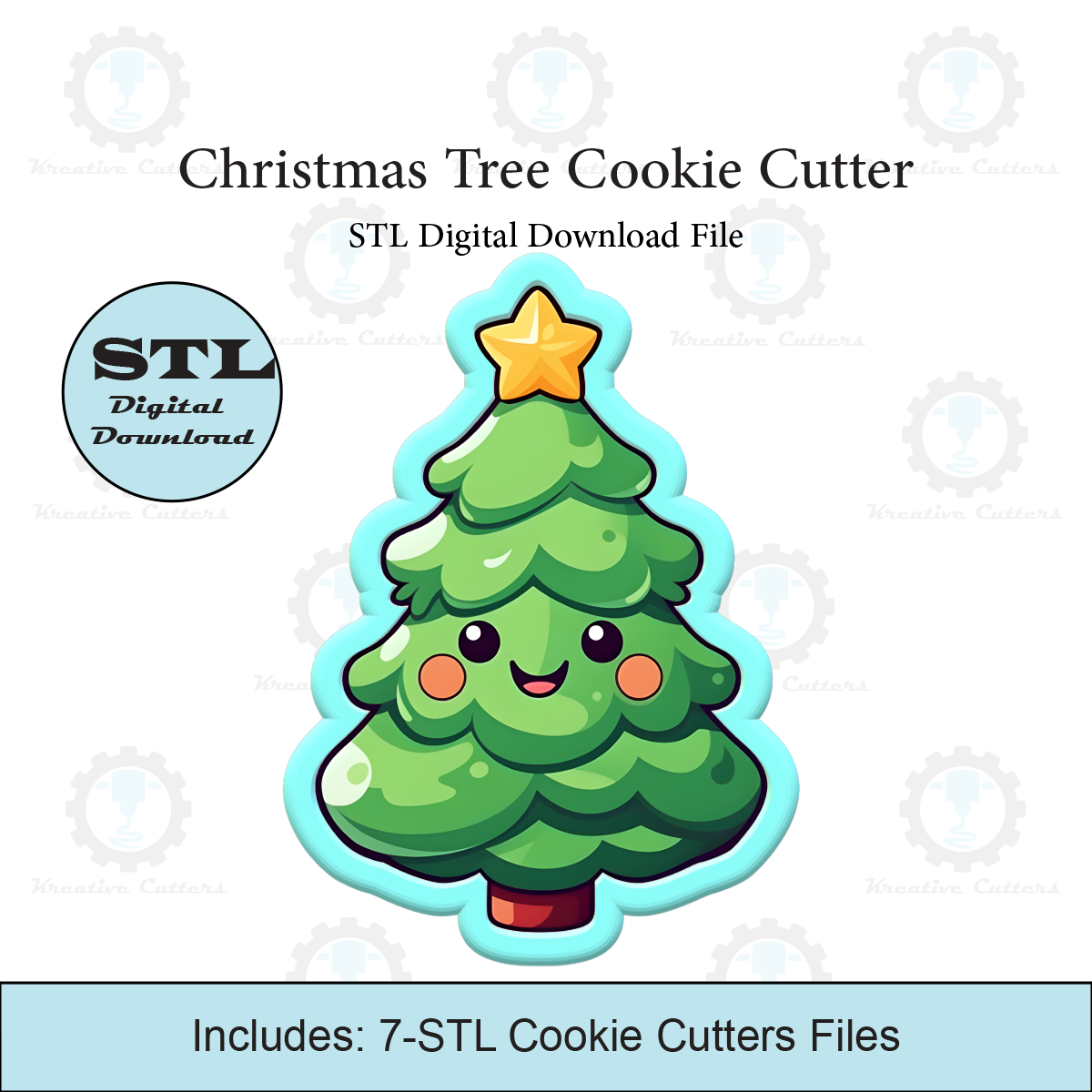 Kawaii Christmas Tree Cookie Cutter | STL File