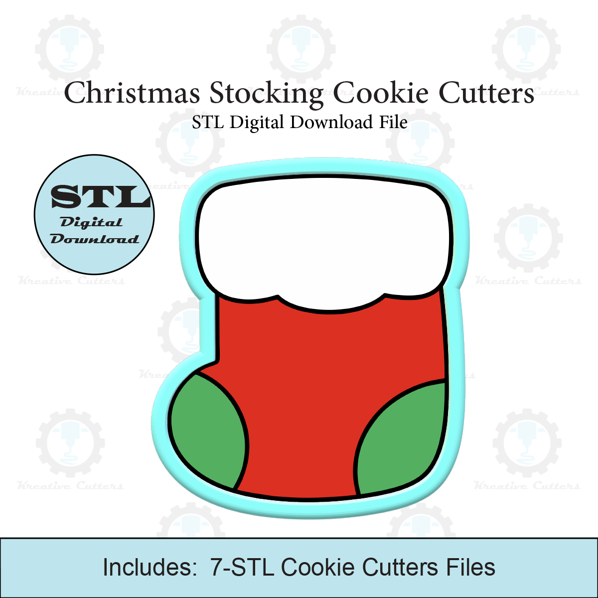 Chubby Christmas Stocking 2 Cookie Cutters | STL File