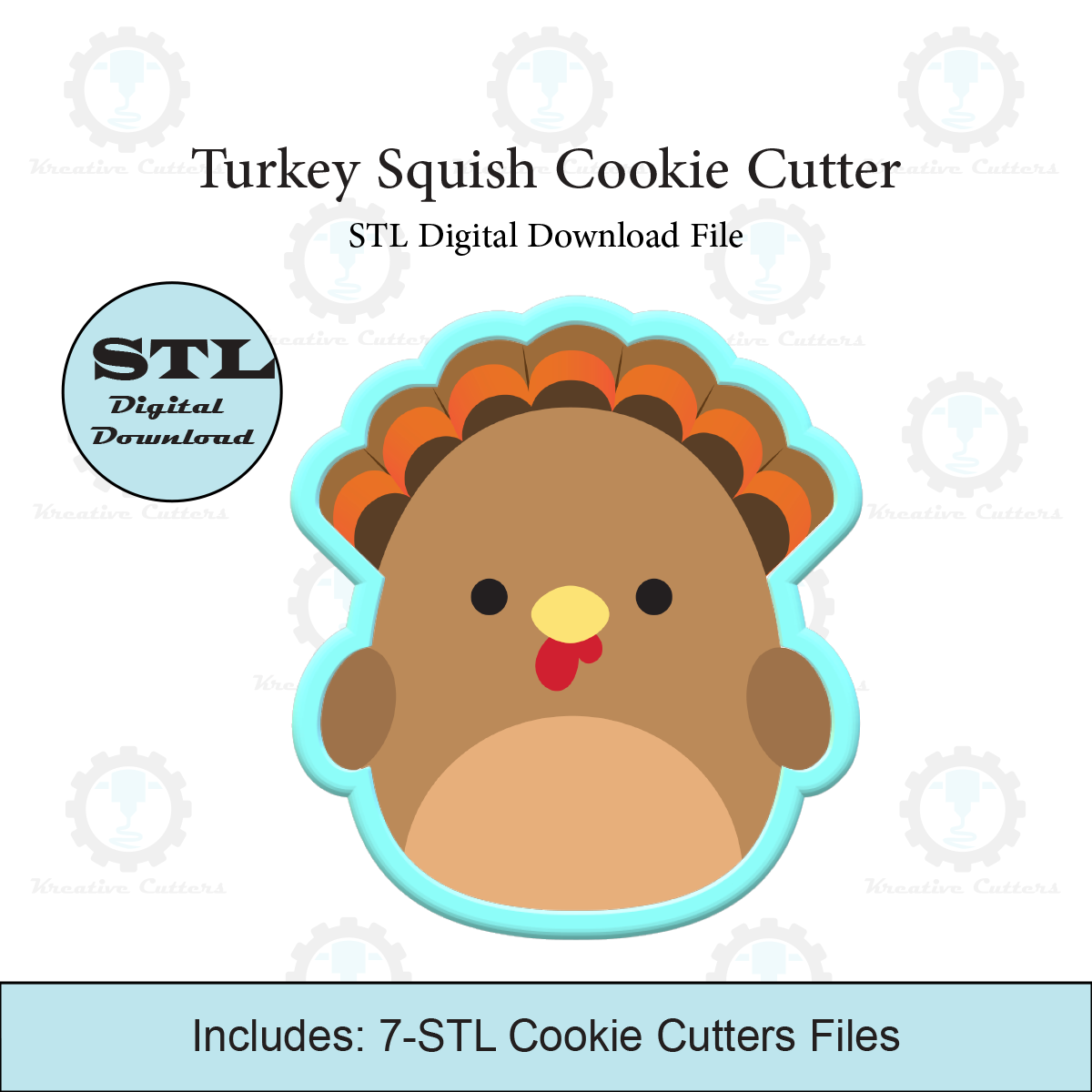 EtsyListingTemplateSTL e2b2166f 19ed 40d9 9bbf f50c7f23d1f0 turkey squish cookie cutter | stl file