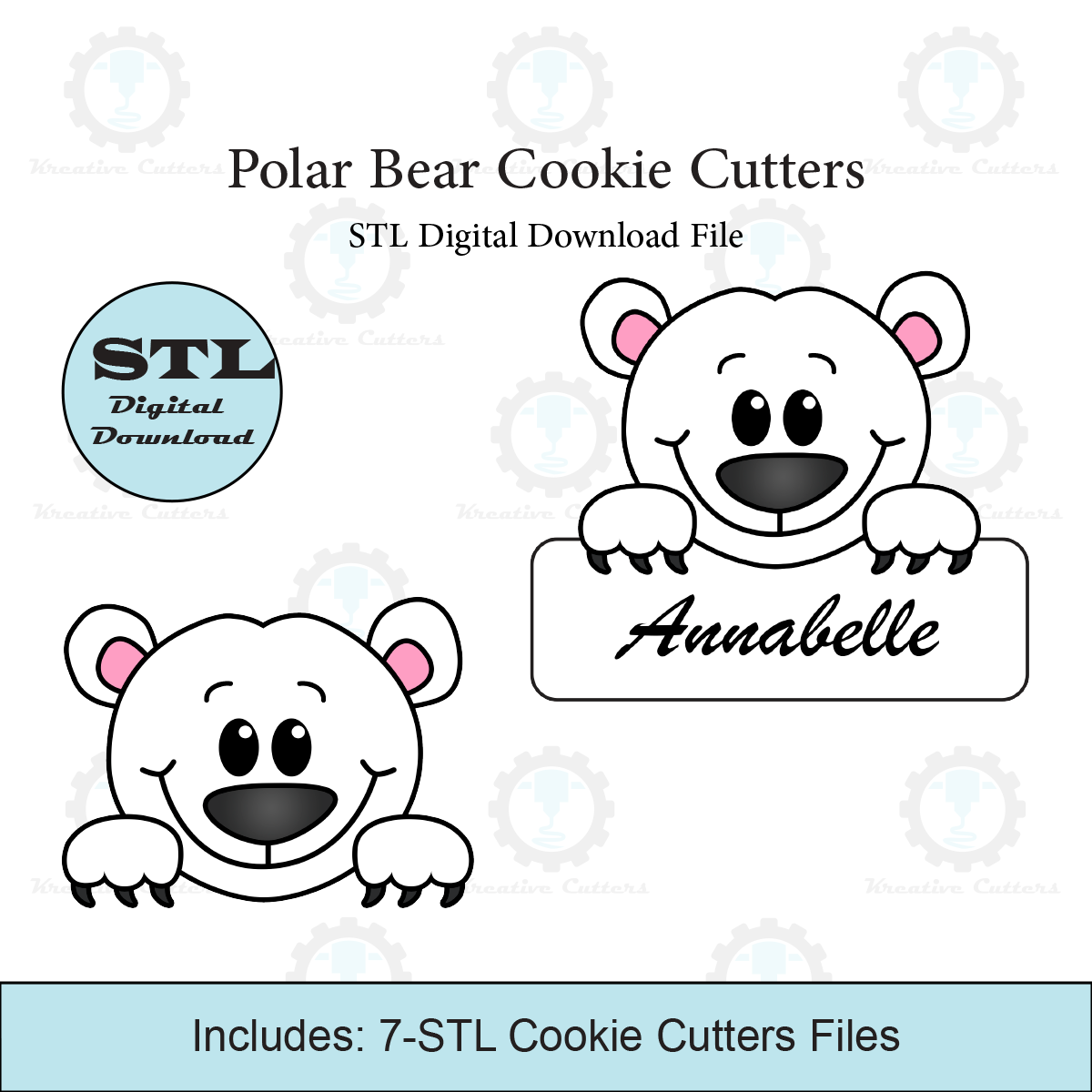 Polar Bear Cookie Cutter Set | STL File