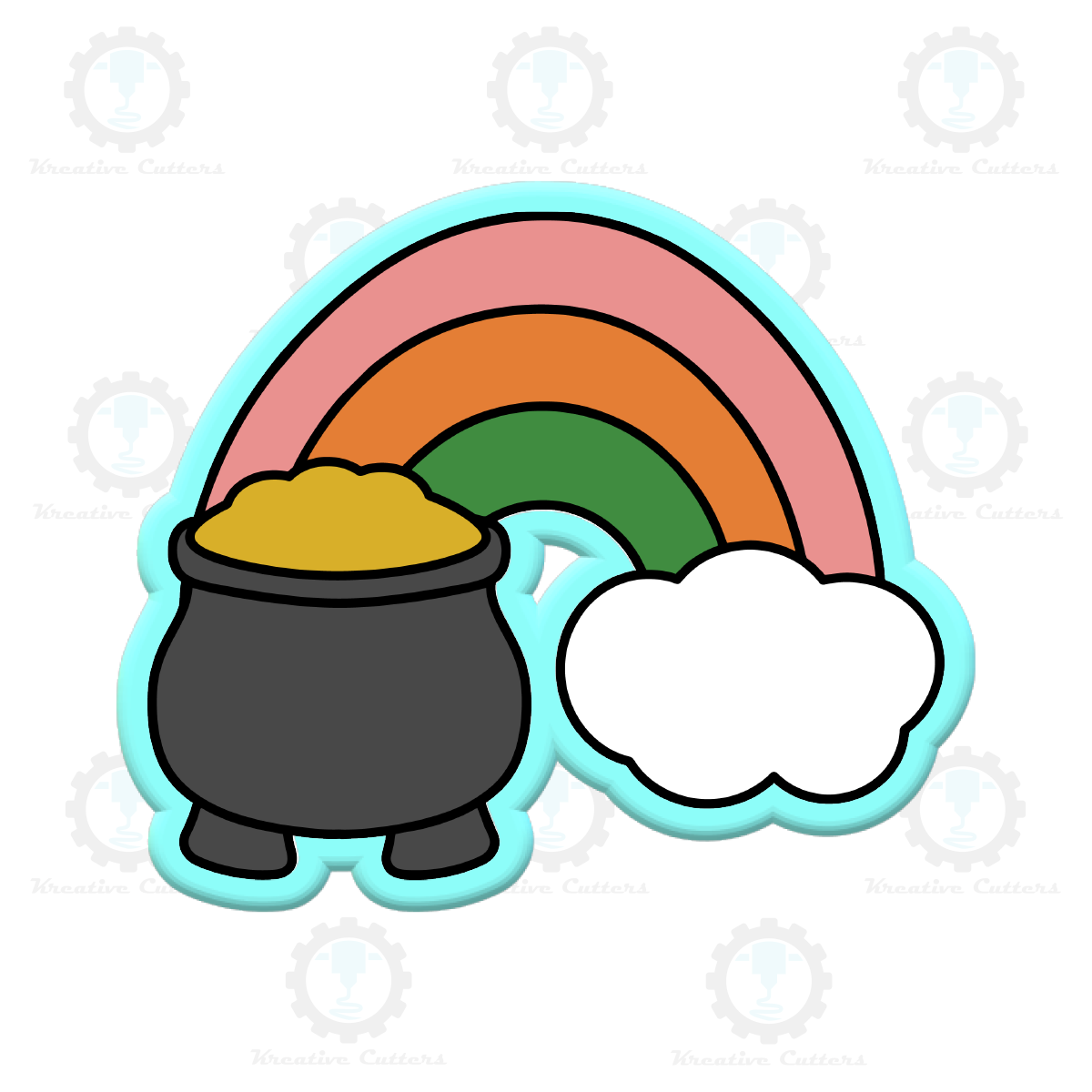 Rainbow Pot Gold Cookie Cutters