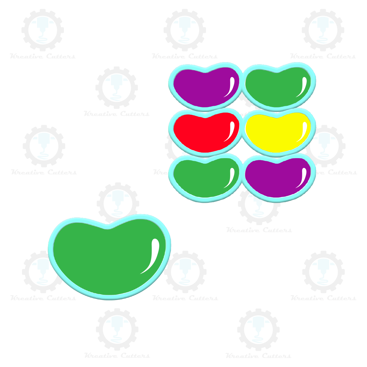 Jelly Bean Cookie Cutter | Single or Multi Cutter Options