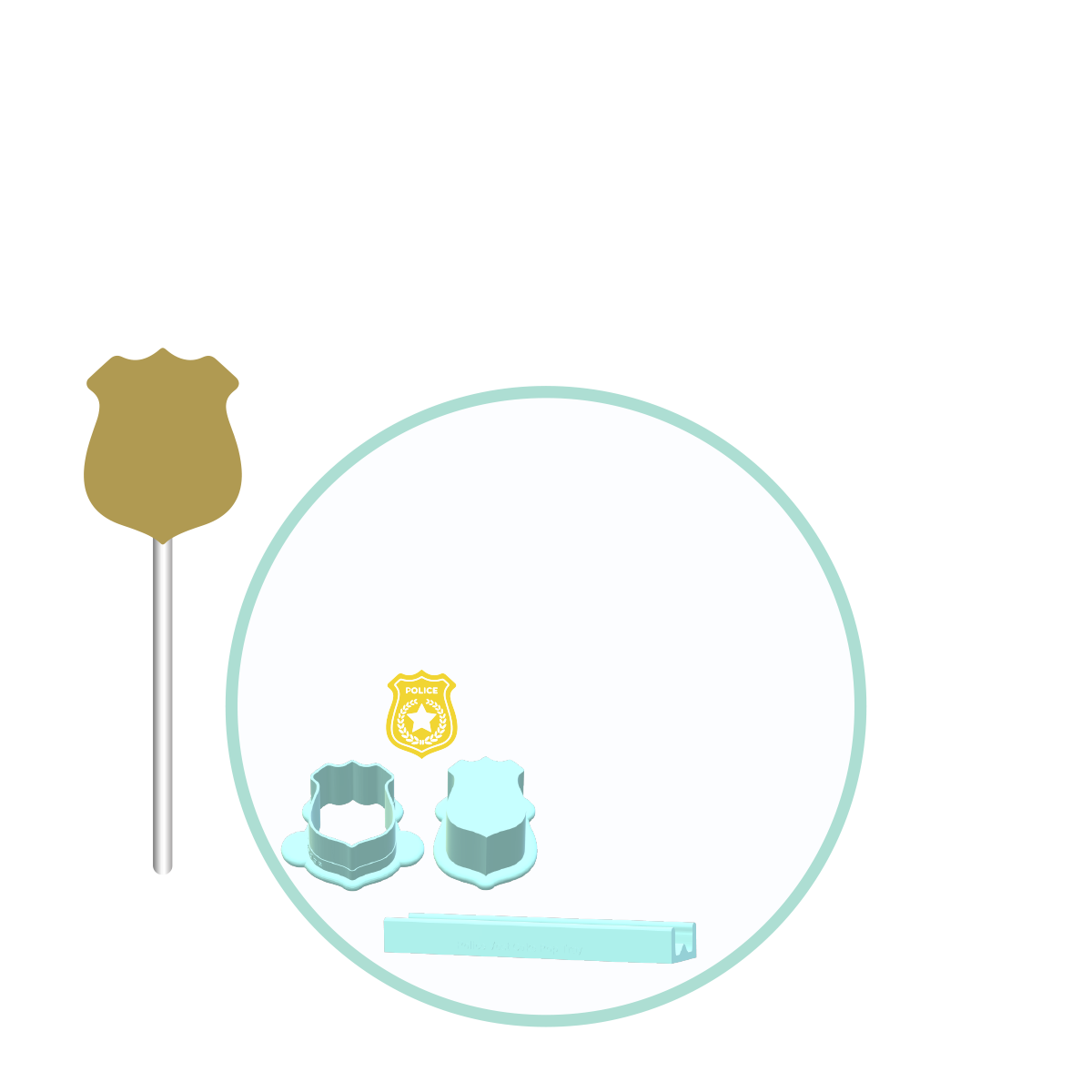 Police Cake Pop Molds | Deluxe Cutter, Popper, and Tray Option