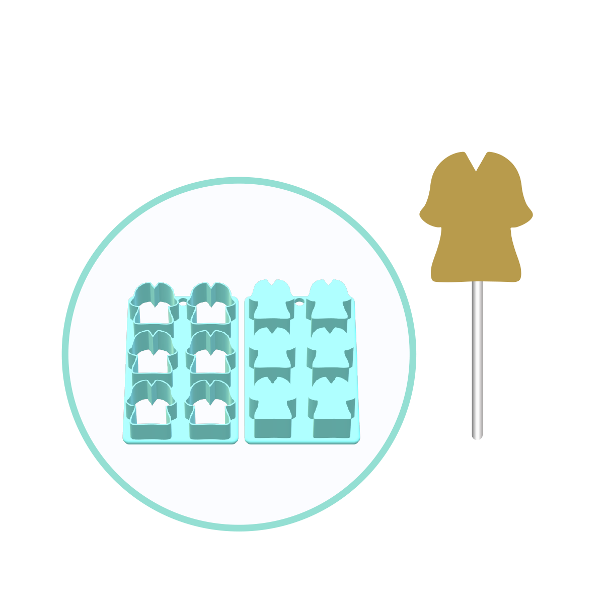 Graduation Gown Cake Pop Mold multi popper