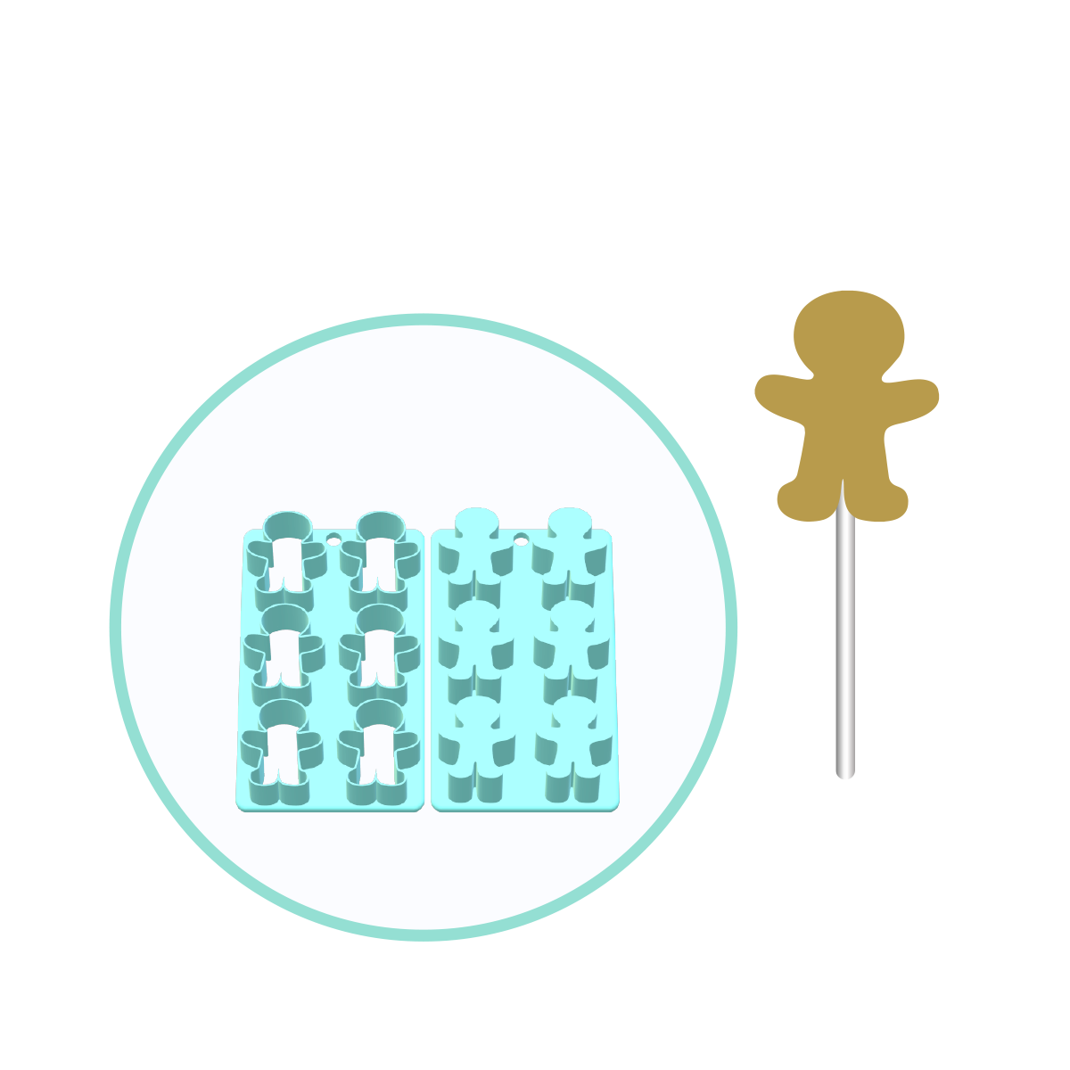Gingerbread Man Cake Pop Mold | Deluxe Cutter, Popper, and Tray Option