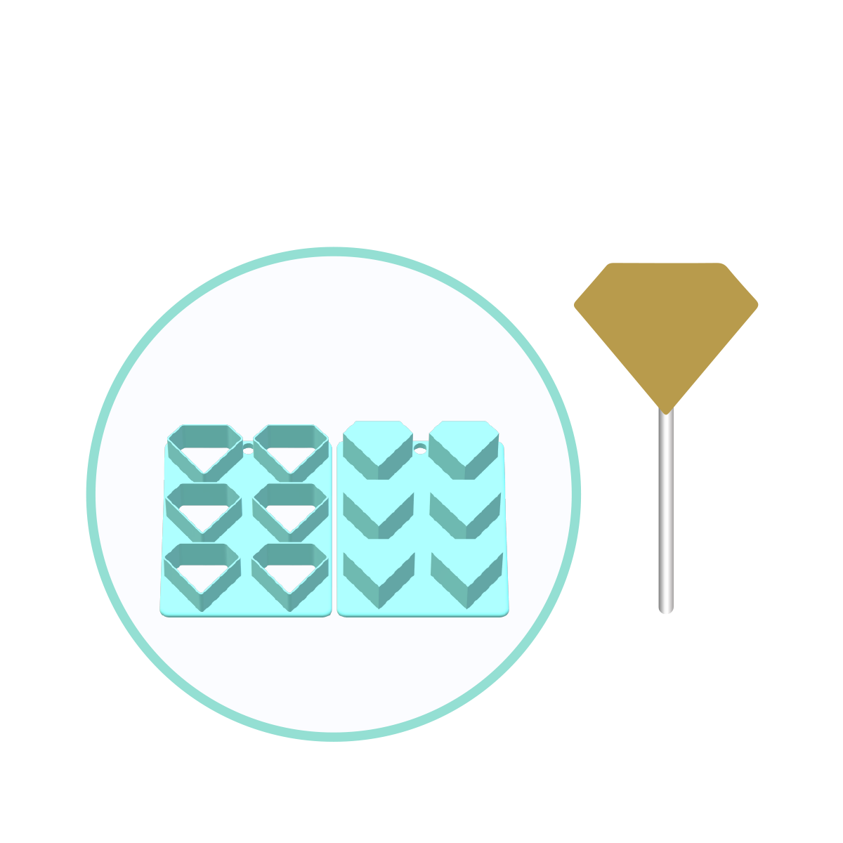 Diamond Cake Pop Mold | Deluxe Cutter, Popper, and Tray Option