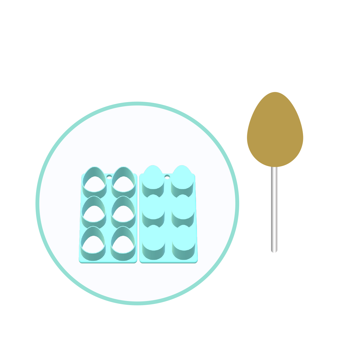 Easter Egg Cake Pop Mold | Deluxe Cutter, Popper, and Tray Option