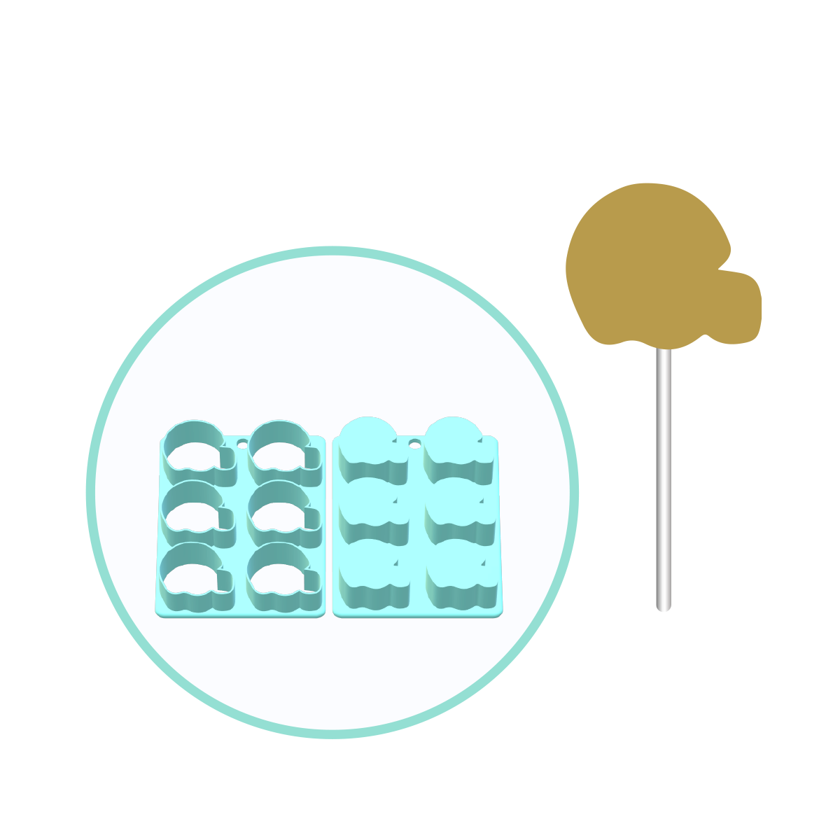 Football Helmet Cake Pop Mold | Deluxe Cutter, Popper, and Tray Option