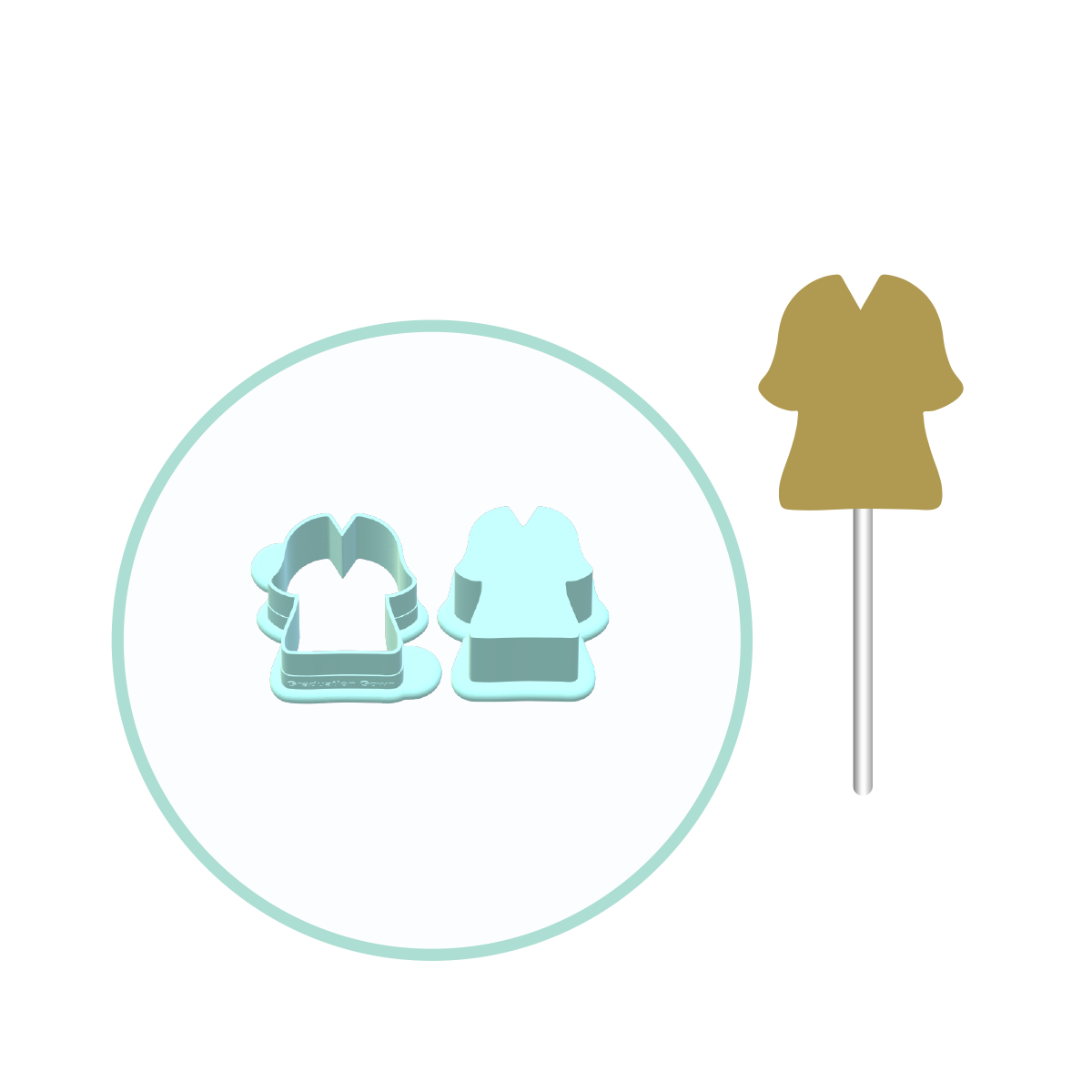Graduation Gown Cake Pop Mold