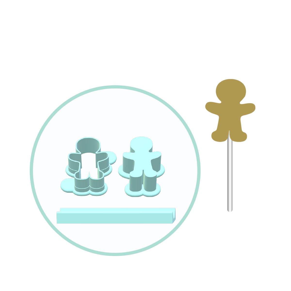 Gingerbread Man Cake Pop Mold | Deluxe Cutter, Popper, and Tray Option