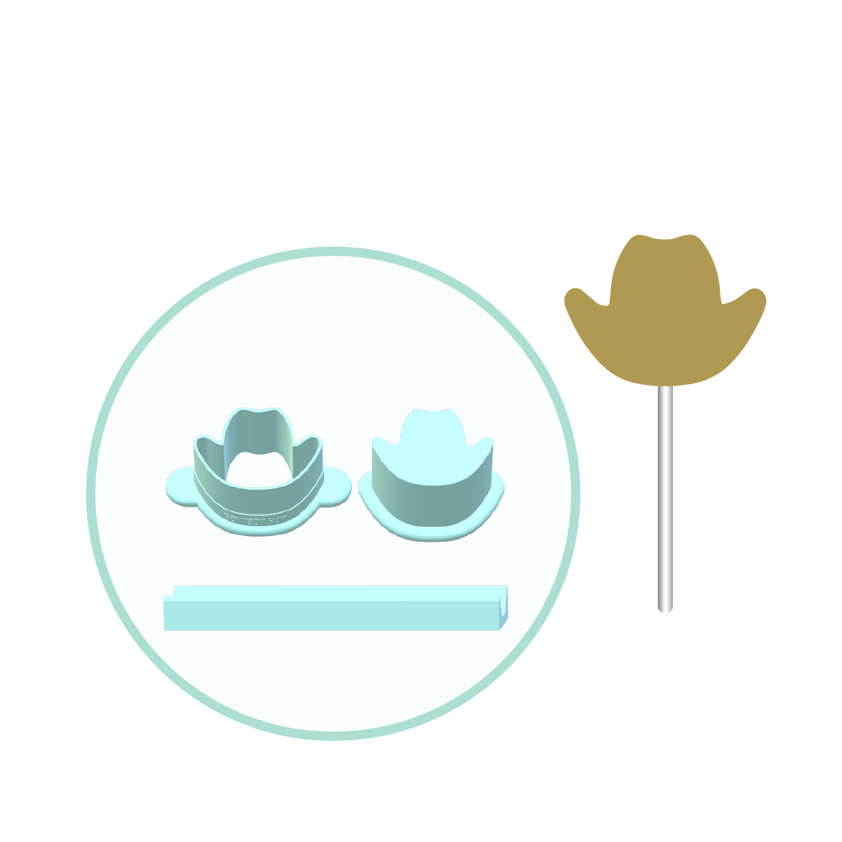 Cowboy Hat Cake Pop Mold | Deluxe Cutter, Popper, and Tray Option