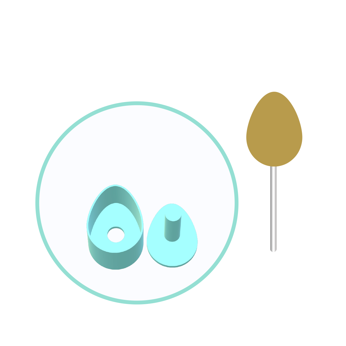 Standard Easter Egg Cake Pop Mold with 9in Tray | Digital Download STL File