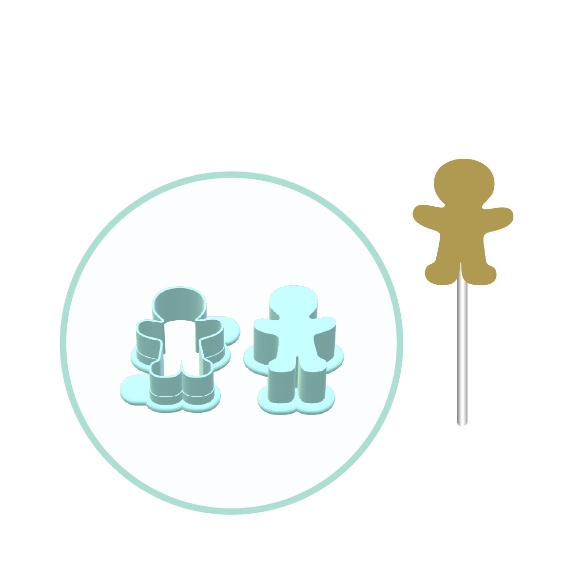 Gingerbread Man Cake Pop Mold | Deluxe Cutter, Popper, and Tray Option
