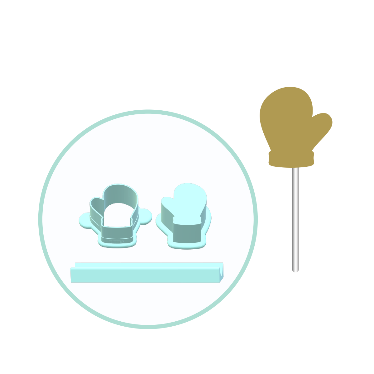 Mitten Cake Pop Mold | Deluxe Cutter, Popper, and Tray Option