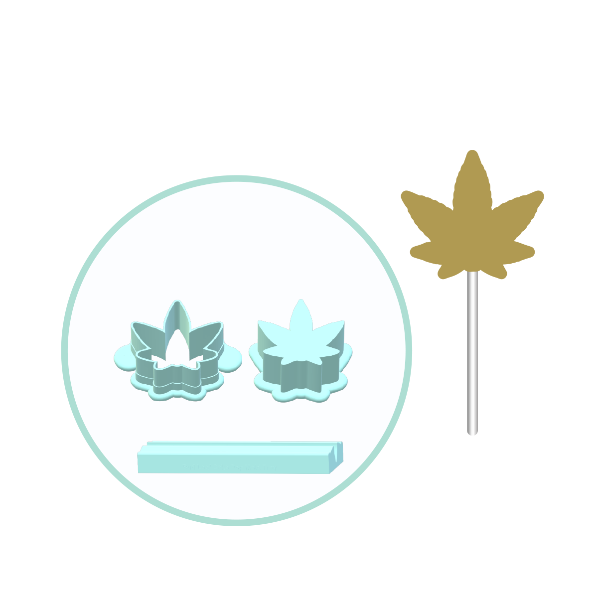 Bud Leaf Cake Pop Mold | Deluxe Cutter, Popper, and Tray Option