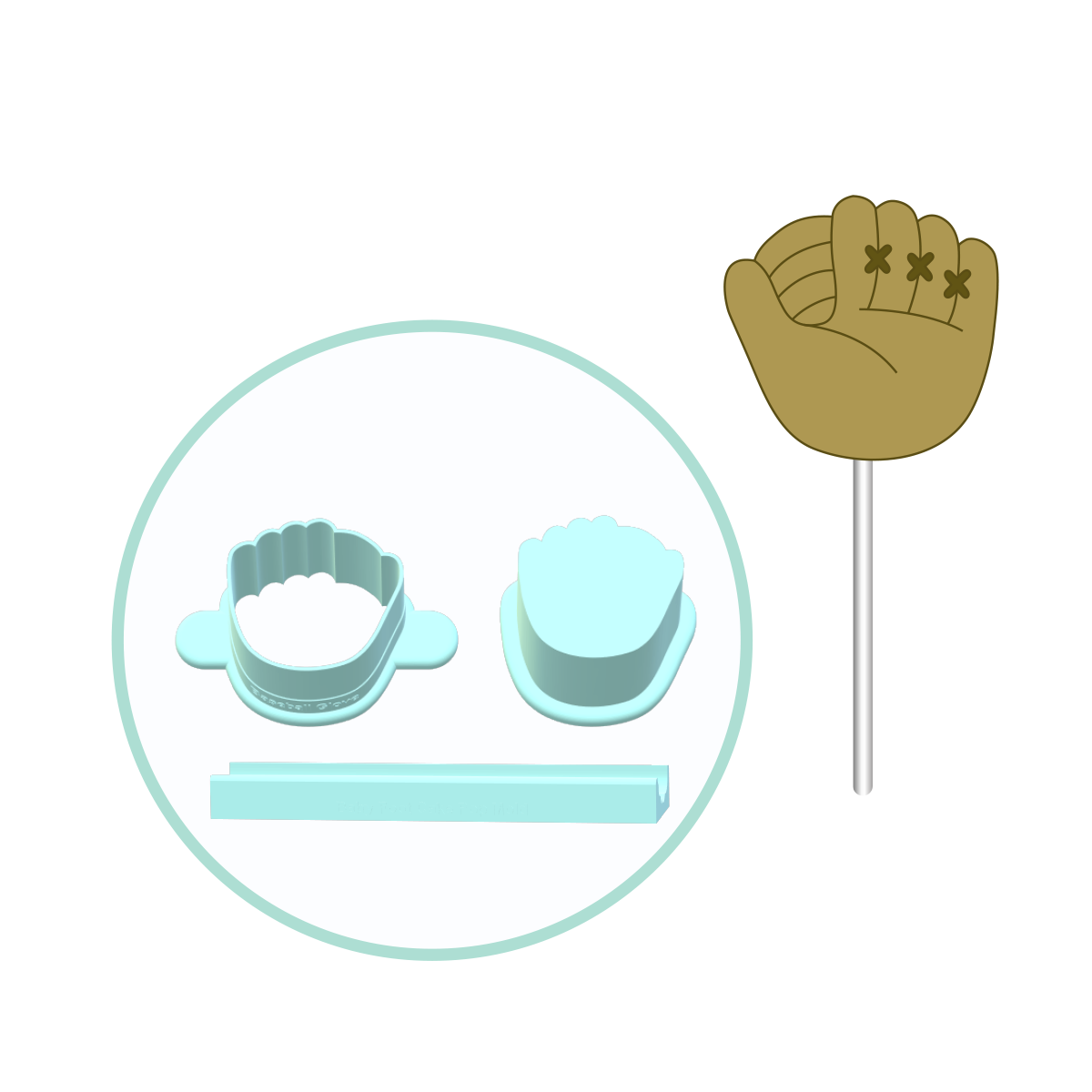 Baseball Glove Cake Pop Mold | Deluxe Cutter, Popper, and Tray Option