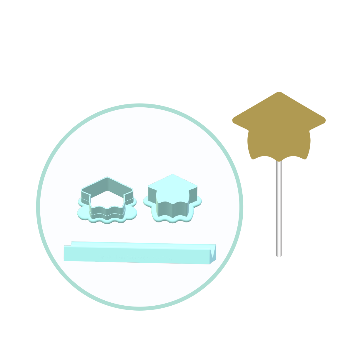 Graduation Cap Cake Pop Mold and tray