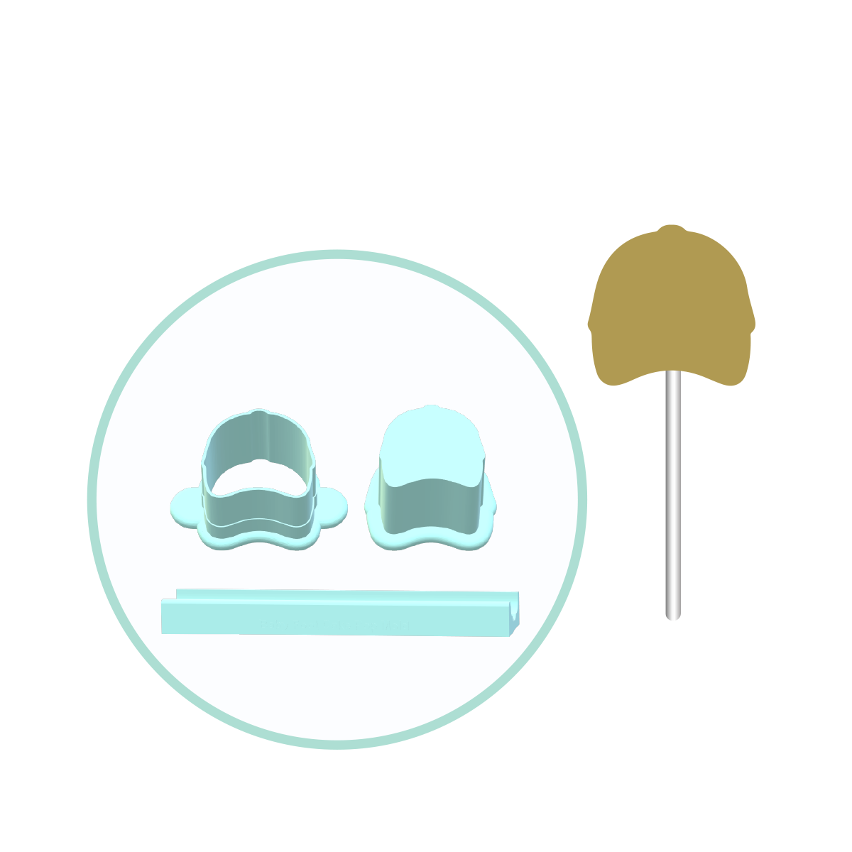 Baseball Hat Cake Pop Mold | Deluxe Cutter, Popper, and Tray Option