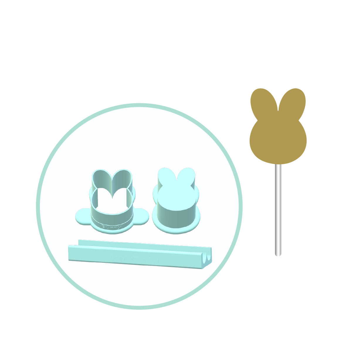 Standard Bunny Cake Pop Mold | Deluxe Cutter, Popper, and Tray Option