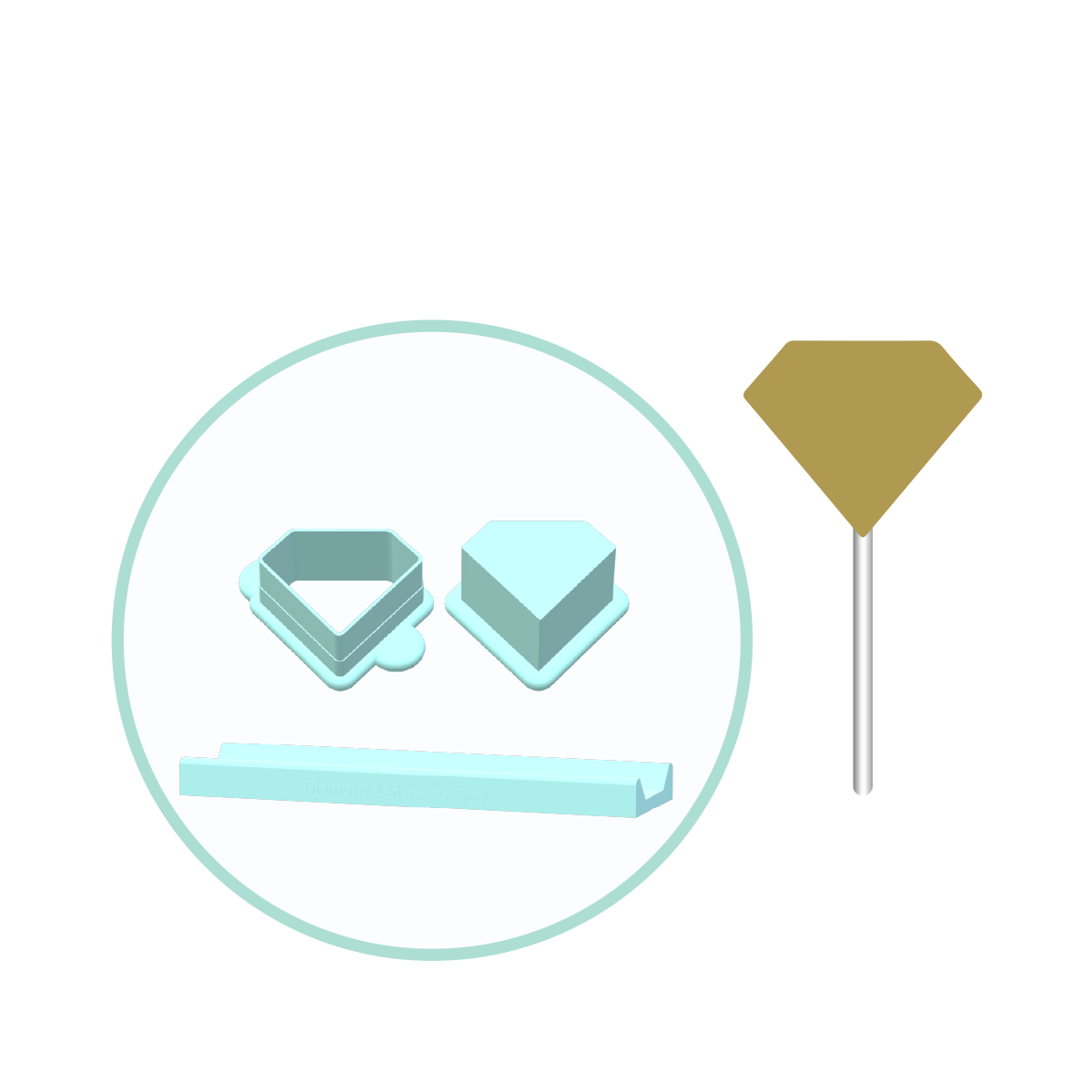 Diamond Cake Pop Mold | Deluxe Cutter, Popper, and Tray Option