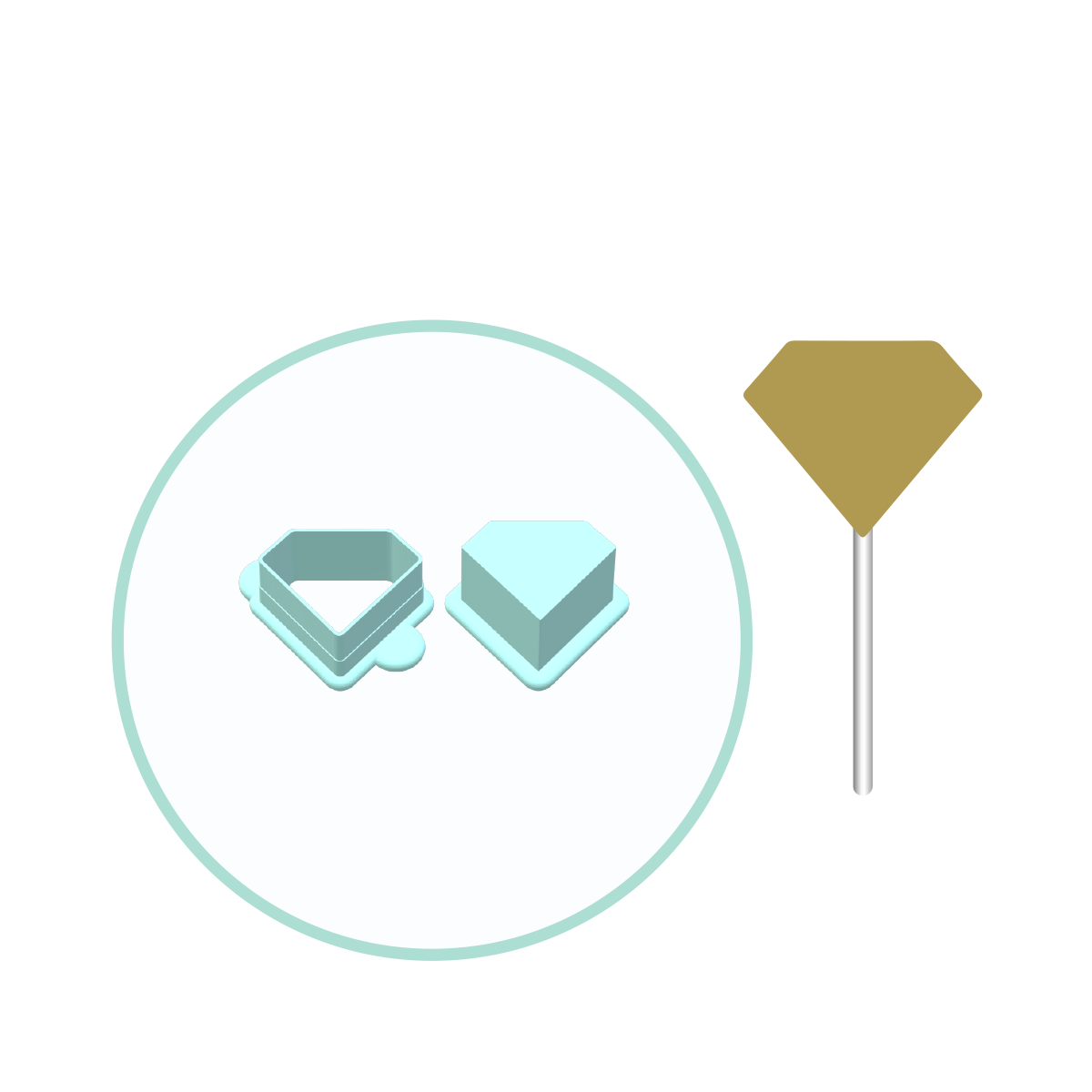 Diamond Cake Pop Mold | Deluxe Cutter, Popper, and Tray Option