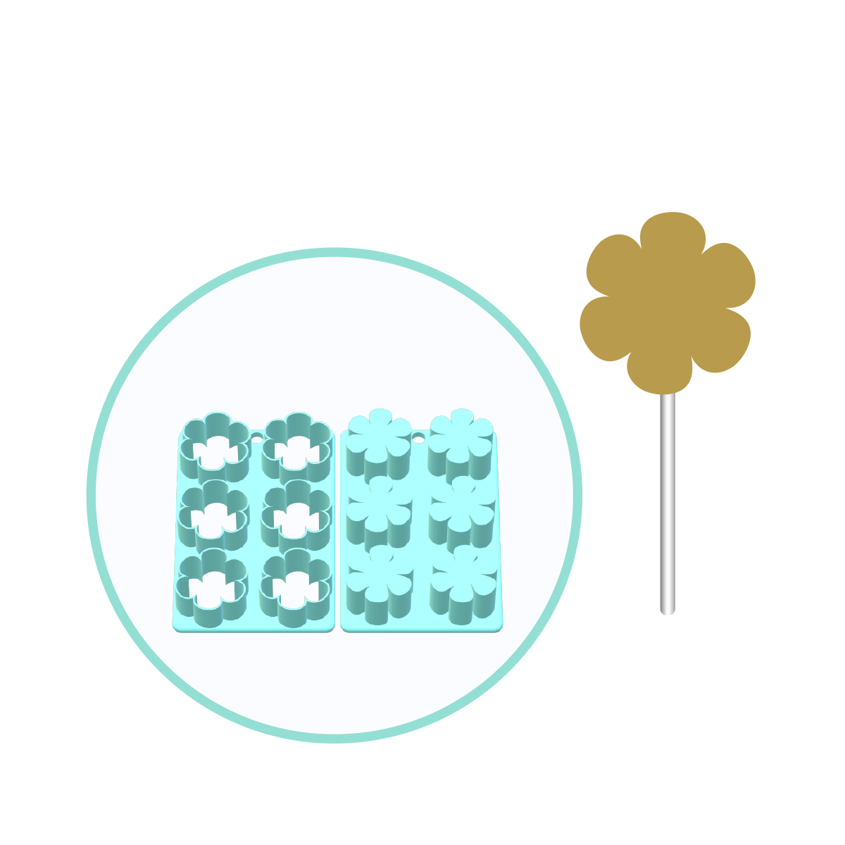 Flower Cake Pop Mold | Deluxe Cutter, Popper, and Tray Option