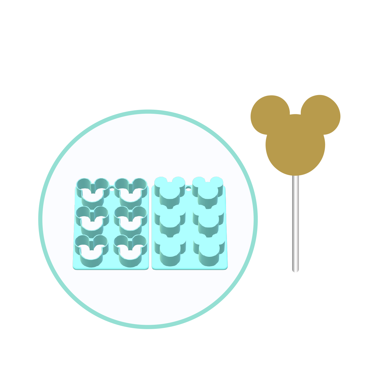 Mouse Cake Pop Mold | Deluxe Cutter, Popper, and Tray Option