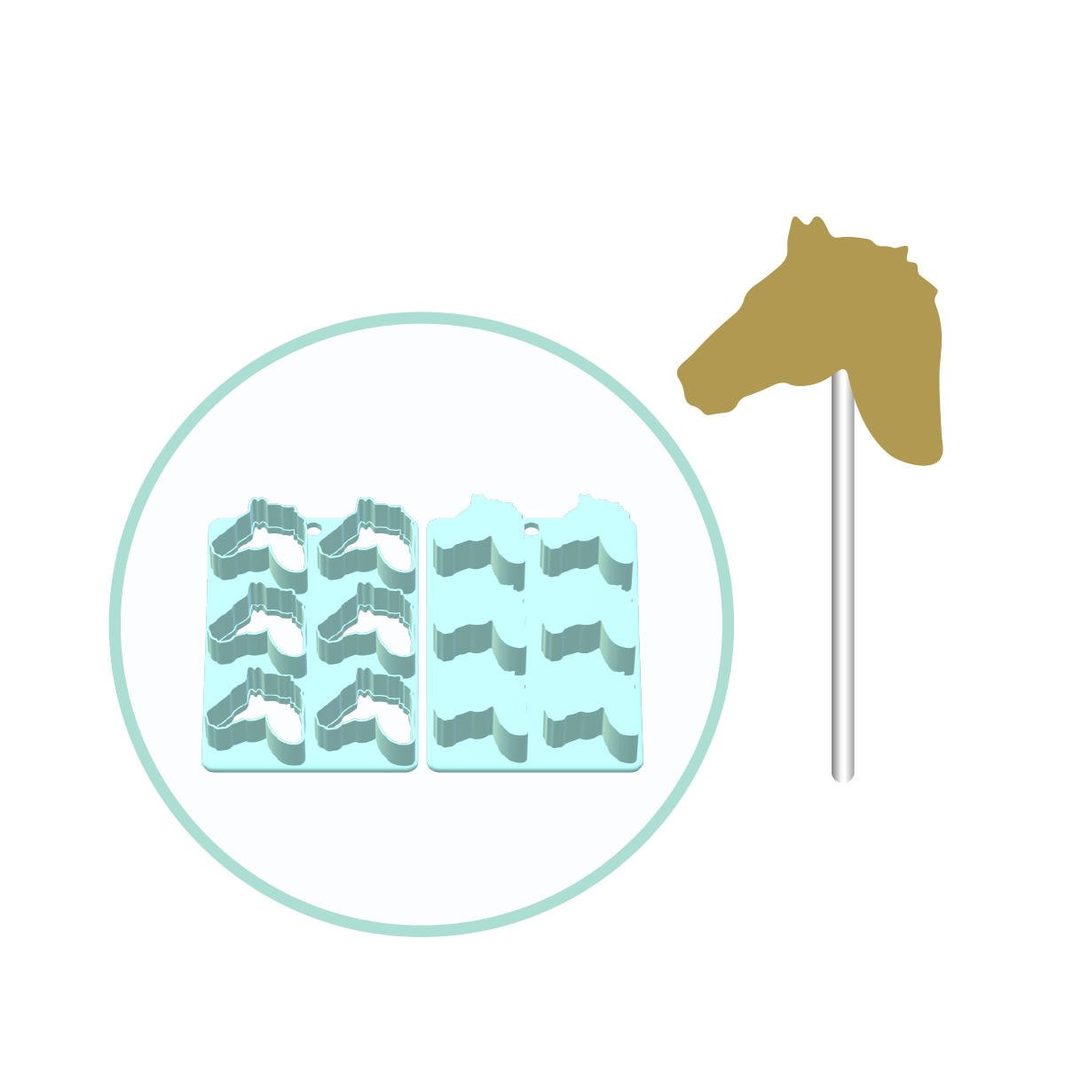 Horse Cake Pop Mold | Deluxe Cutter, Popper, and Tray Option