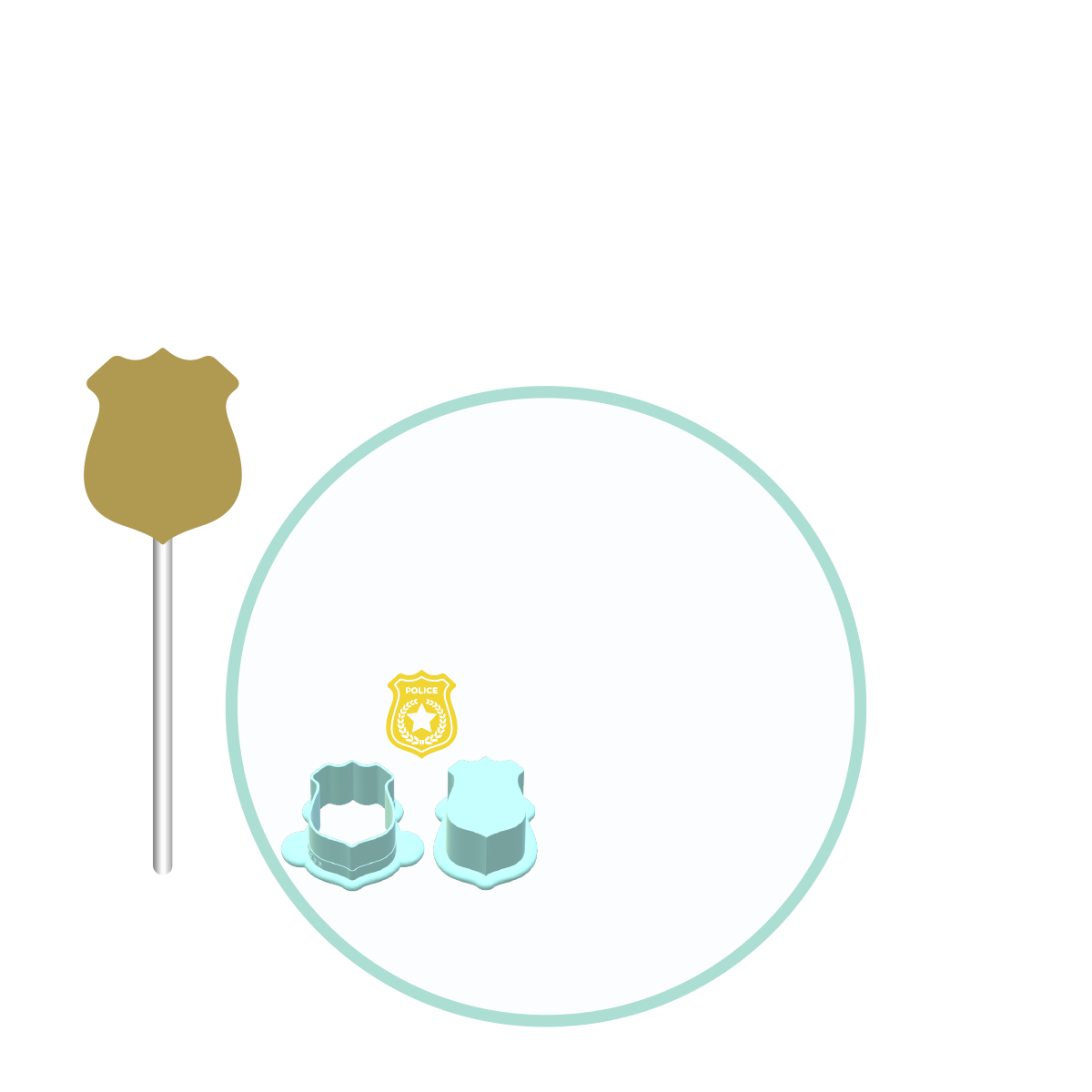 Police Cake Pop Molds | Deluxe Cutter, Popper, and Tray Option