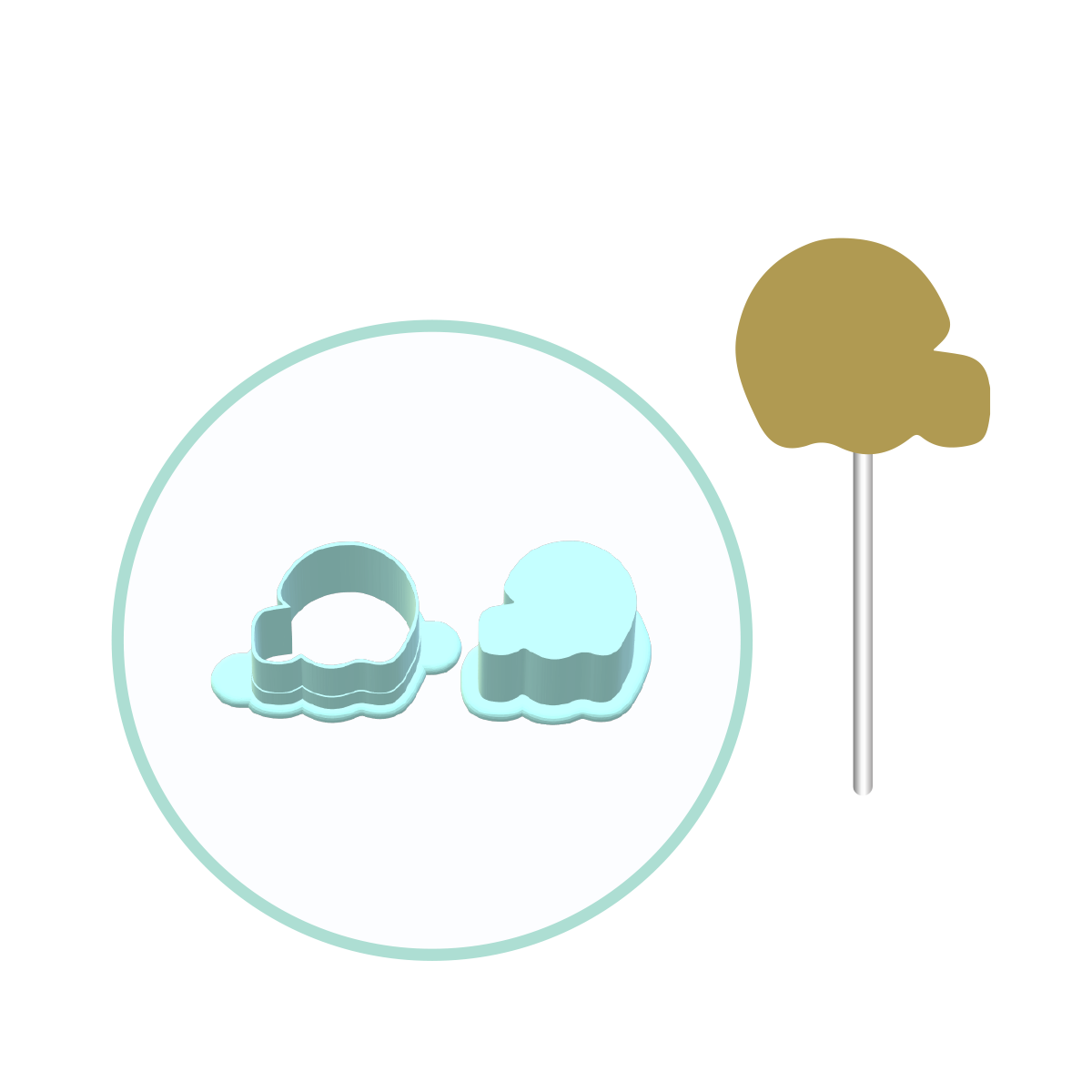 Football Helmet Cake Pop Mold | Deluxe Cutter, Popper, and Tray Option