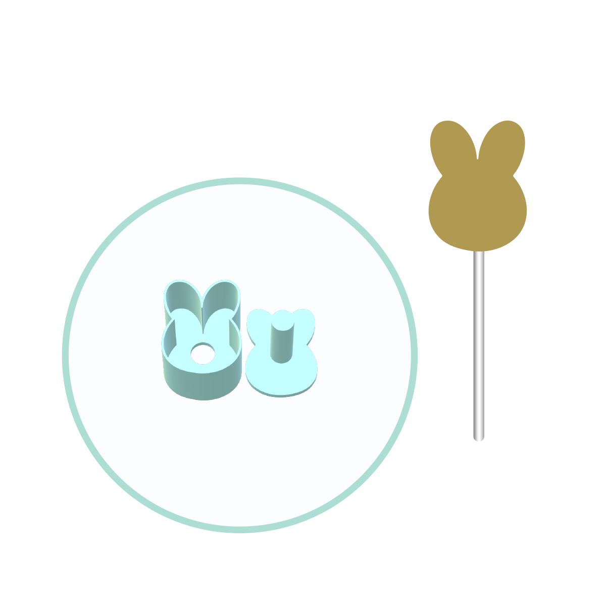 Standard Bunny Cake Pop Mold with 9in Tray | Digital Download STL File