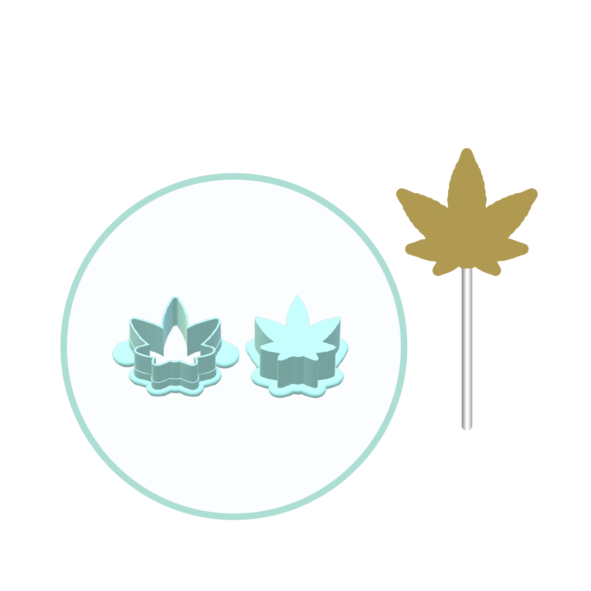 Bud Leaf Cake Pop Mold | Deluxe Cutter, Popper, and Tray Option