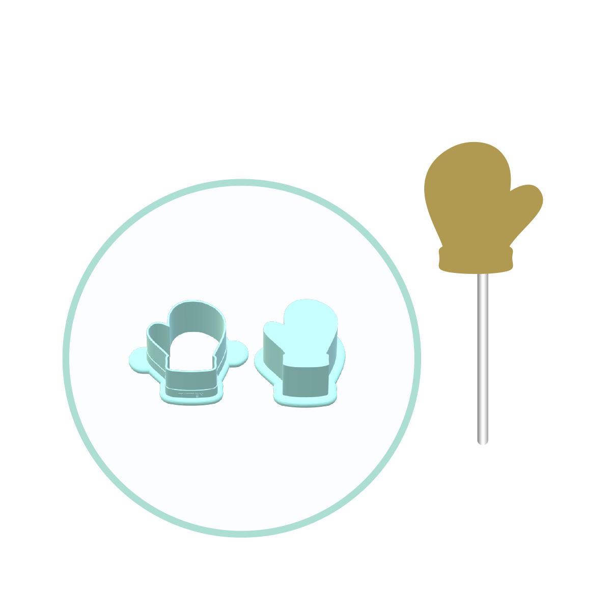 Mitten Cake Pop Mold | Deluxe Cutter, Popper, and Tray Option
