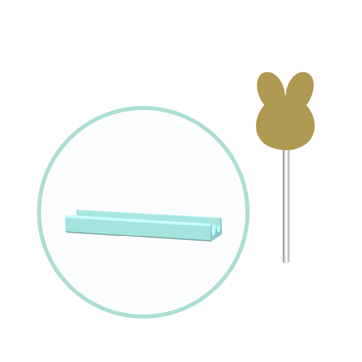 Standard Bunny Cake Pop Mold with 9in Tray | Digital Download STL File