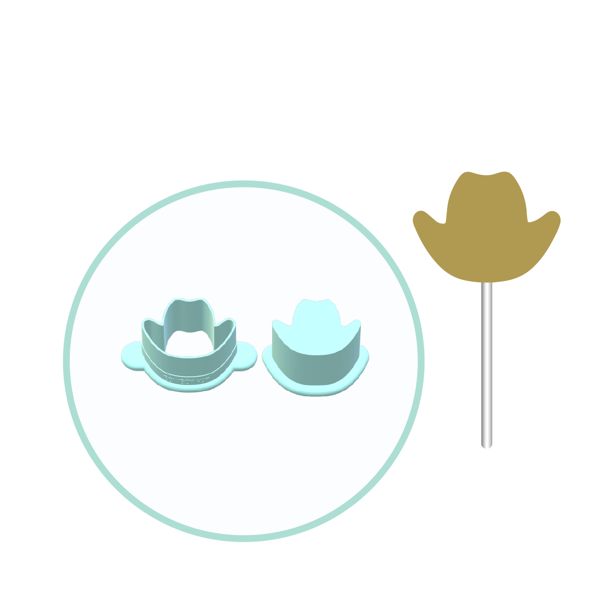 Cowboy Hat Cake Pop Mold | Deluxe Cutter, Popper, and Tray Option