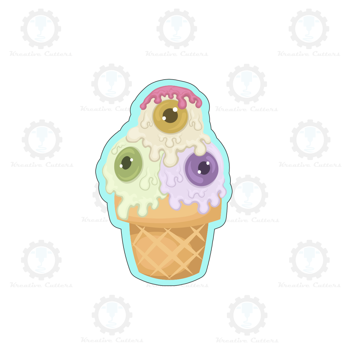 Ice Cream Eyes Cookie Cutters