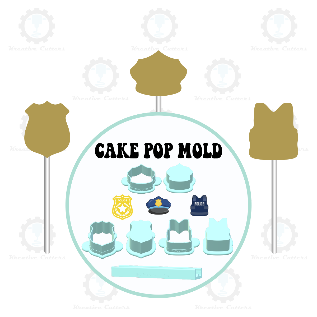 Police Cake Pop Molds | Deluxe Cutter, Popper, and Tray Option
