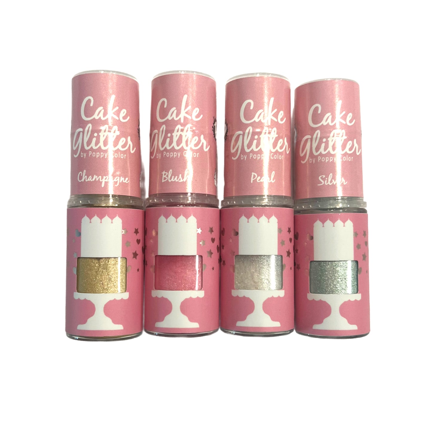 Poppy Color Blush Cake Glitter