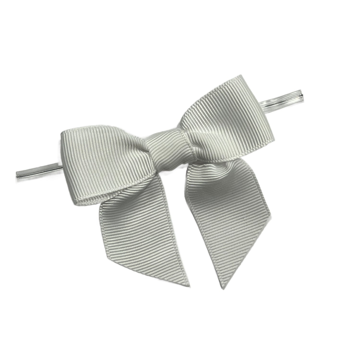 White Pre-Tied Bow w/Wire