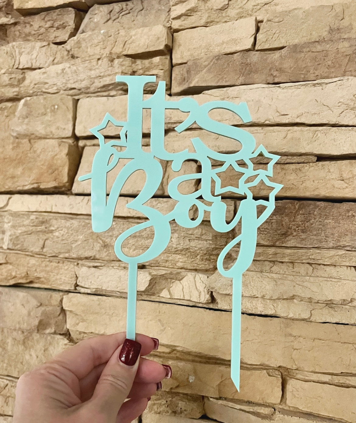 It's a Boy Cake Topper | Laser Engraved Acrylic