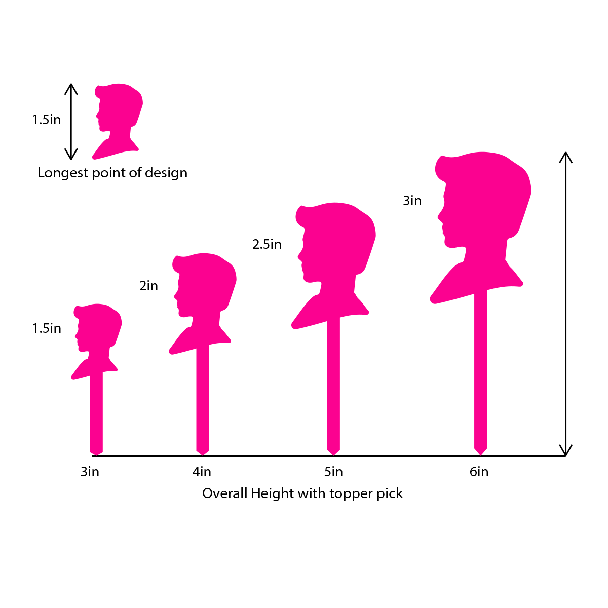 Doll Silhouette Cupcake & Cake Toppers