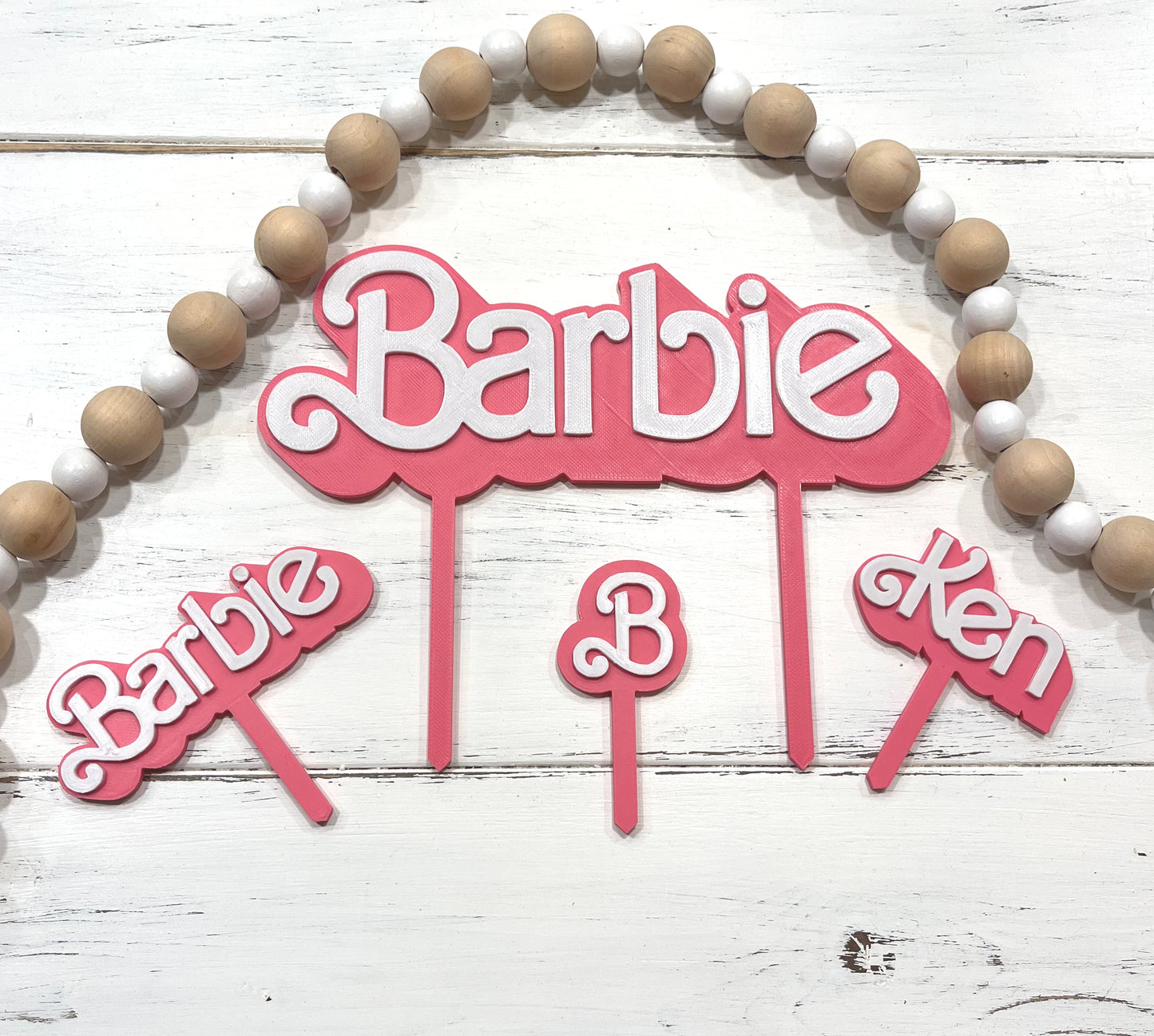 Barbie Doll Text Cupcake & Cake Toppers