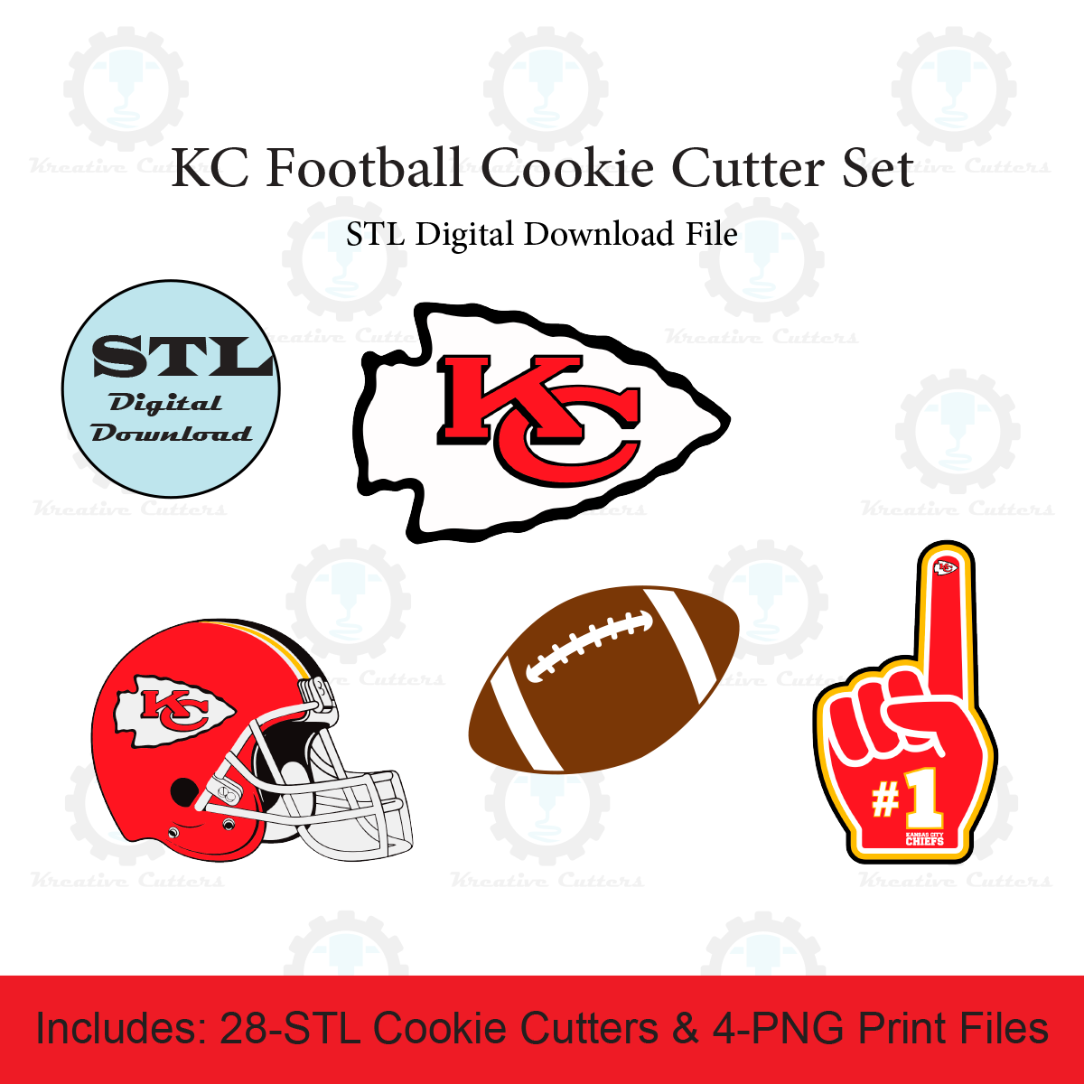 STL file Kansas City Chiefs Helmet - NFL - Cookie Cutter - Fondant