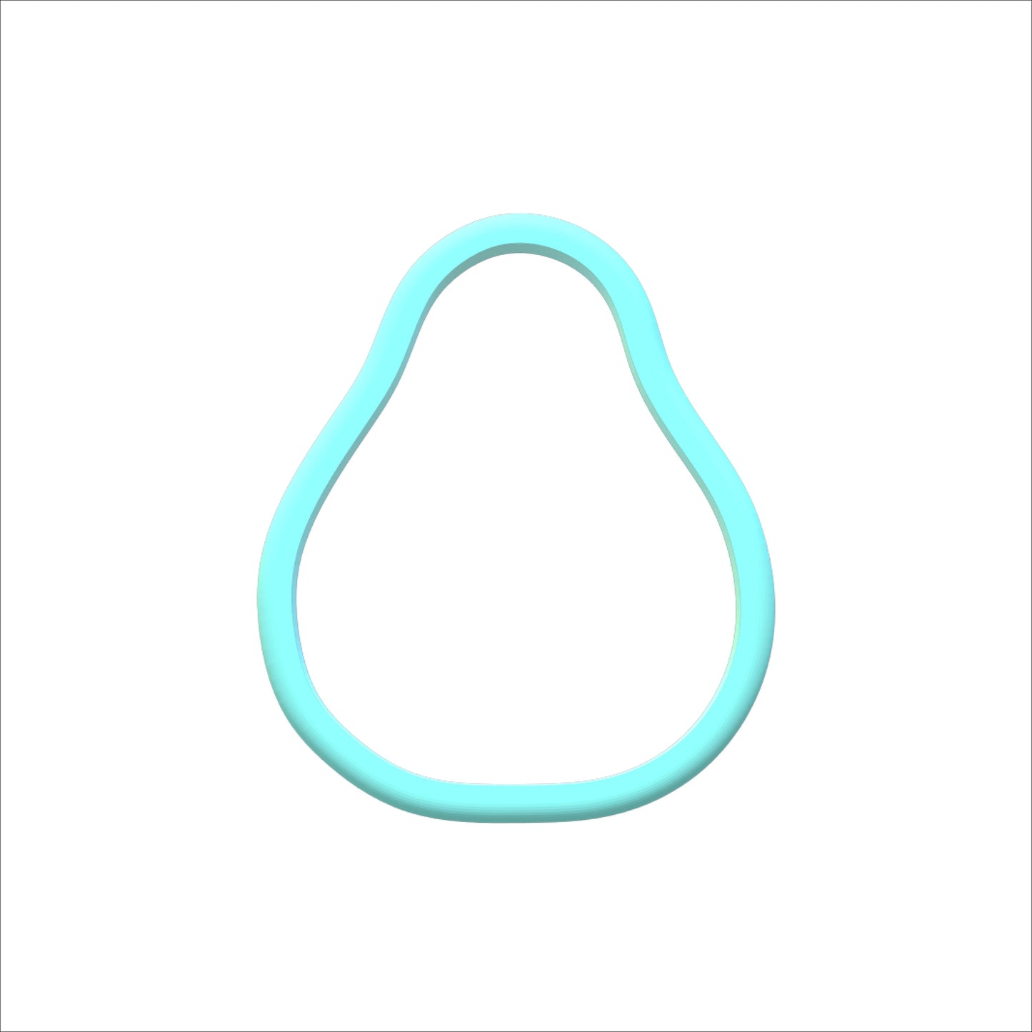 Avocado 3d printed Cookie Cutter.