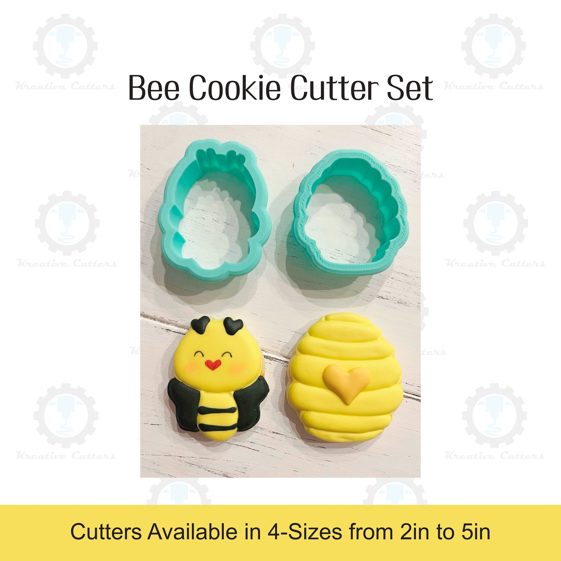 Bee 3d printed Cookie Cutter Set.